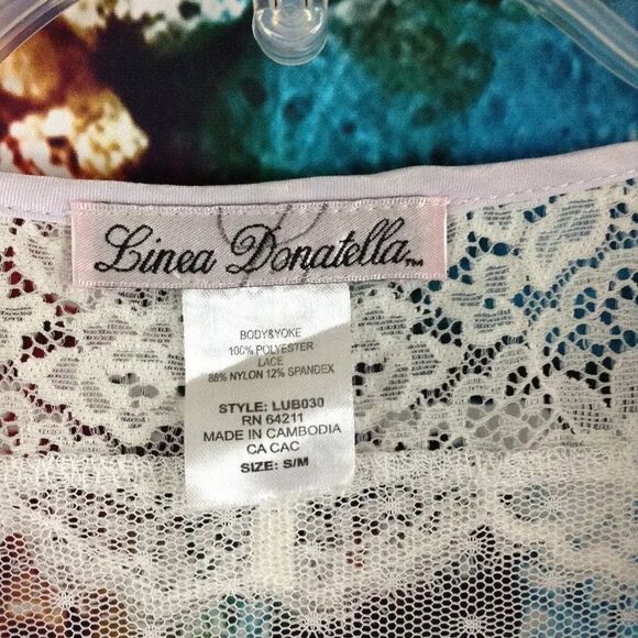 Linea Donatella Lace Back Satin Feel Robe Size S/M - Picture 6 of 9